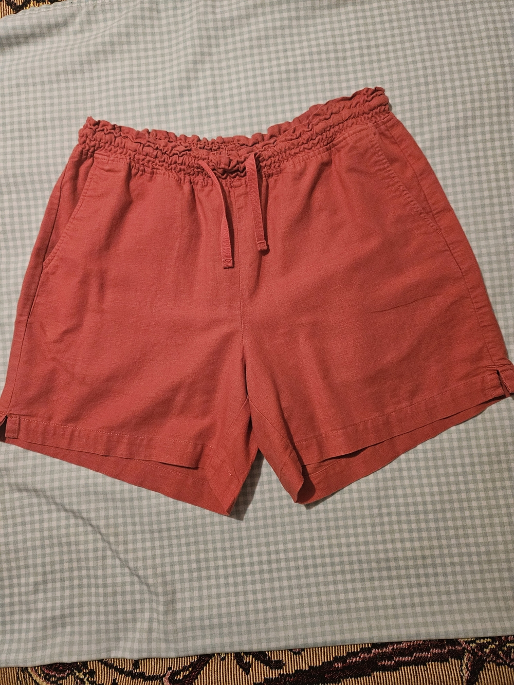 Jachs Girlfriend Orange Chino Drawstring Elastic Waist Pockets Women's M Shorts